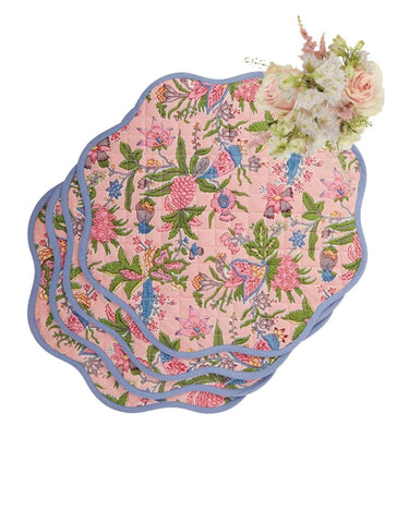 Lilly Rose Scalloped Placemats - Set of 4