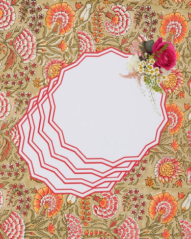 Placemats Notting Hill Red Round Placemats - Set of 4