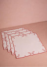 Red Garden Motif Placemats - Set of 4