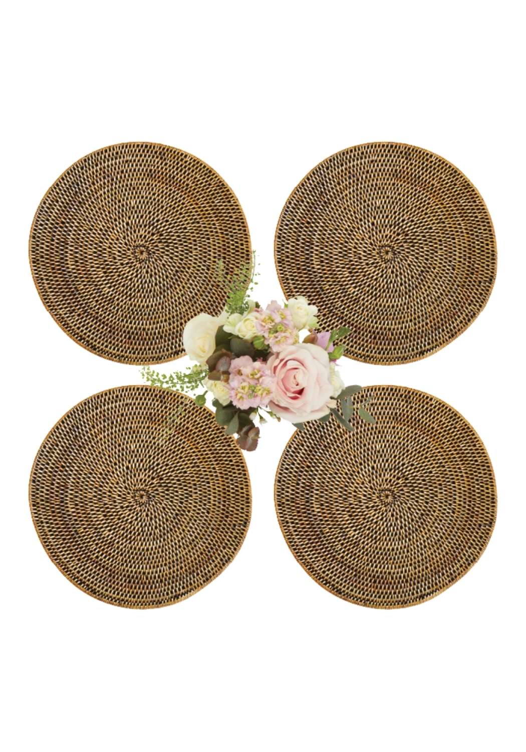 Round & Round Rattan Charger Brown - Set of 4