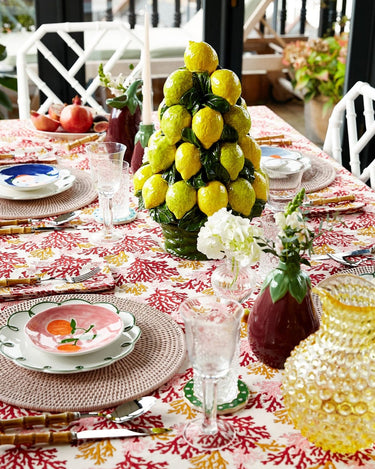 Placemats Round & Round Rattan Placemat  Pink - Set of 4