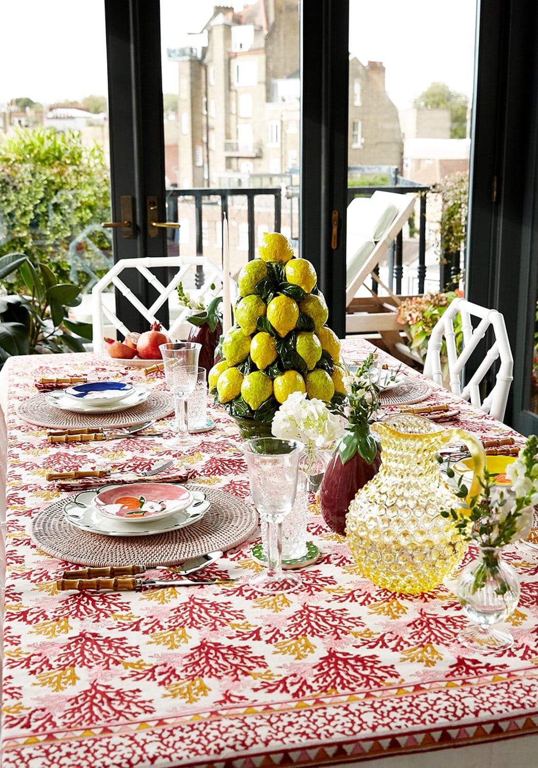 Placemats Round & Round Rattan Placemat  Pink - Set of 4