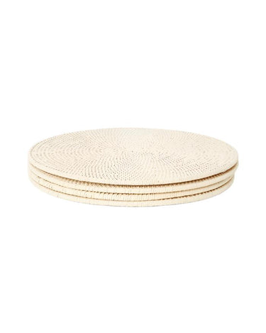 Placemats Round & Round Rattan Placemat Sand Colour - Set of 4