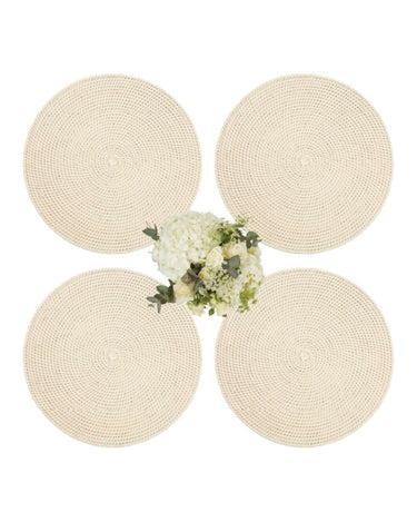 Round & Round Rattan Placemat Sand Colour - Set of 4