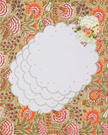 Placemats Scalloped Garden Round Placemats - Set of 4