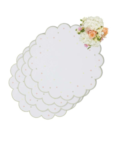 Scalloped Garden Round Placemats - Set of 4