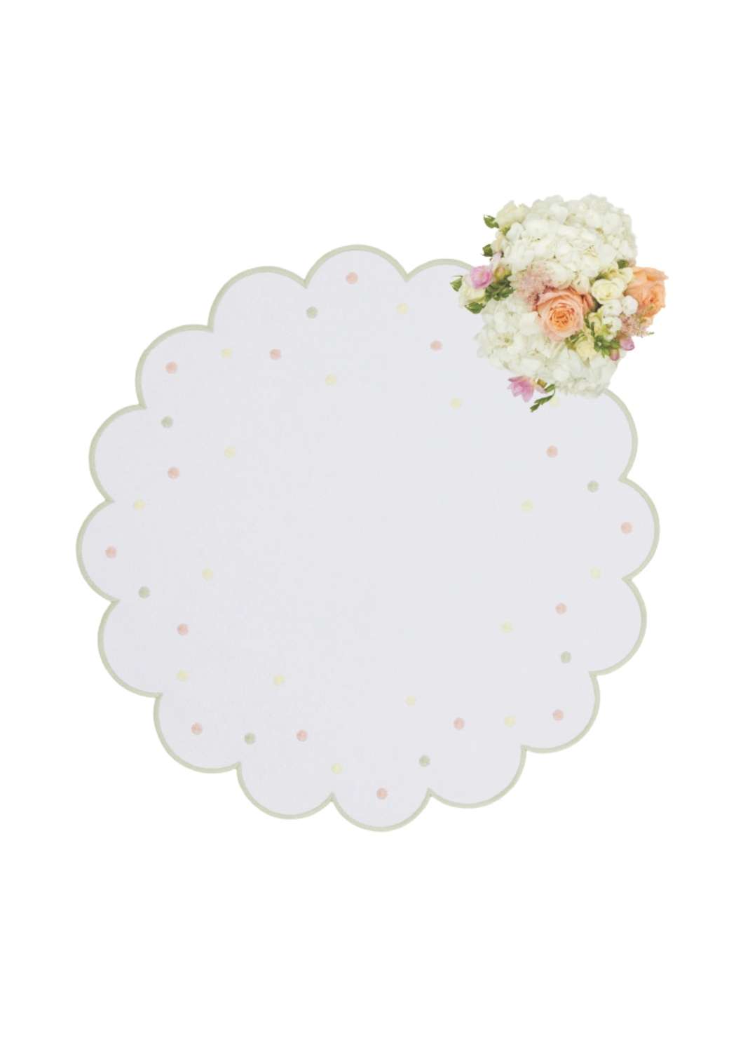 Placemats Scalloped Garden Round Placemats - Set of 4
