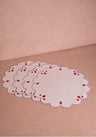 Strawberry Round Scalloped Placemats - Set of 4