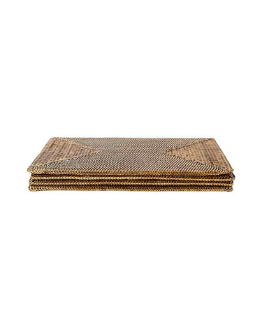 Placemats Surrey Rattan Rectangles charger  Placemat Brown - Set of 4