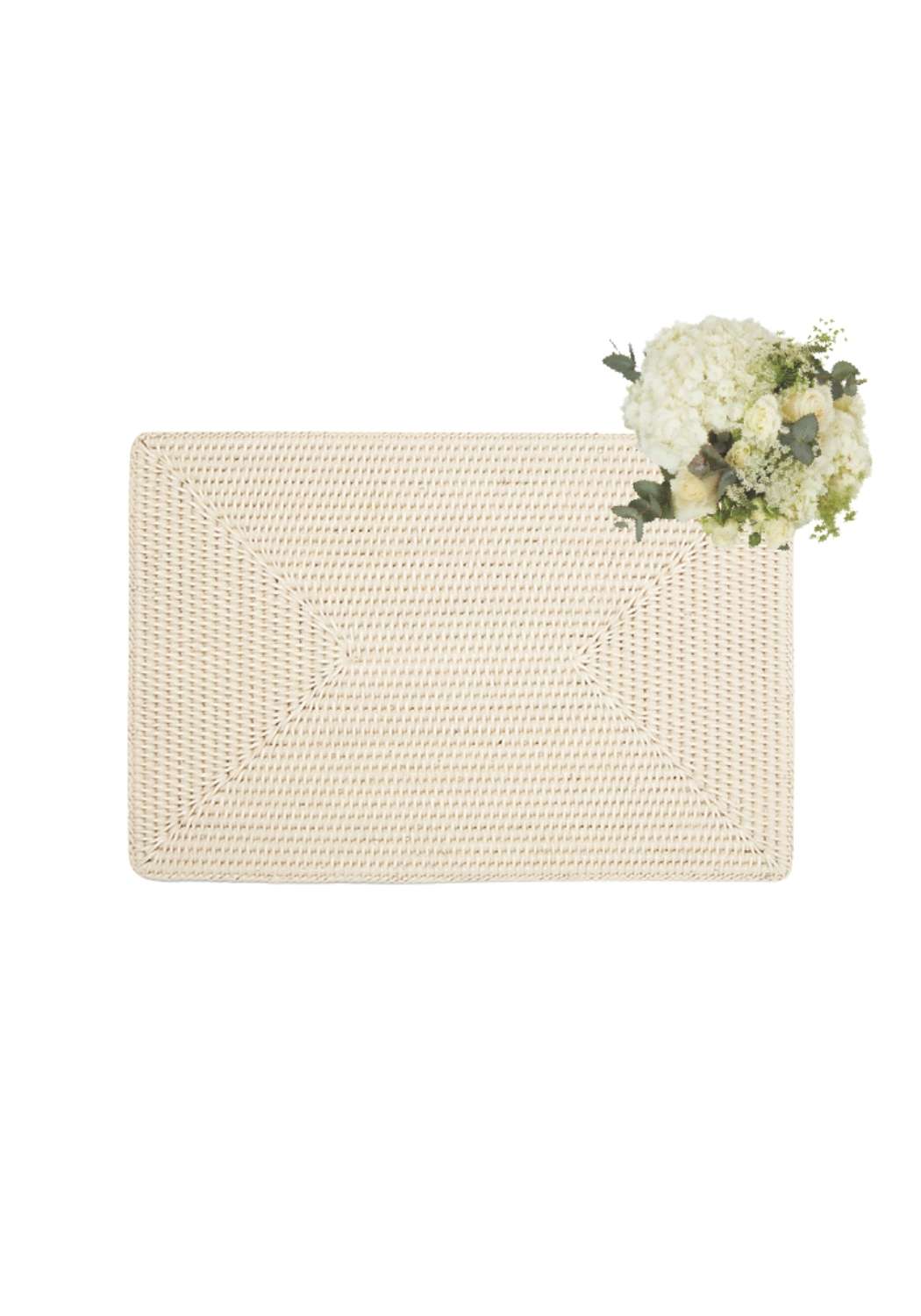 Surrey Rattan Rectangles Placemat - Sand Colour set of 4