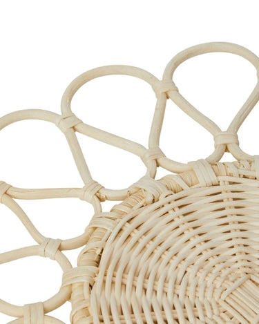 White Petals Rattan Placemats - Set of 4