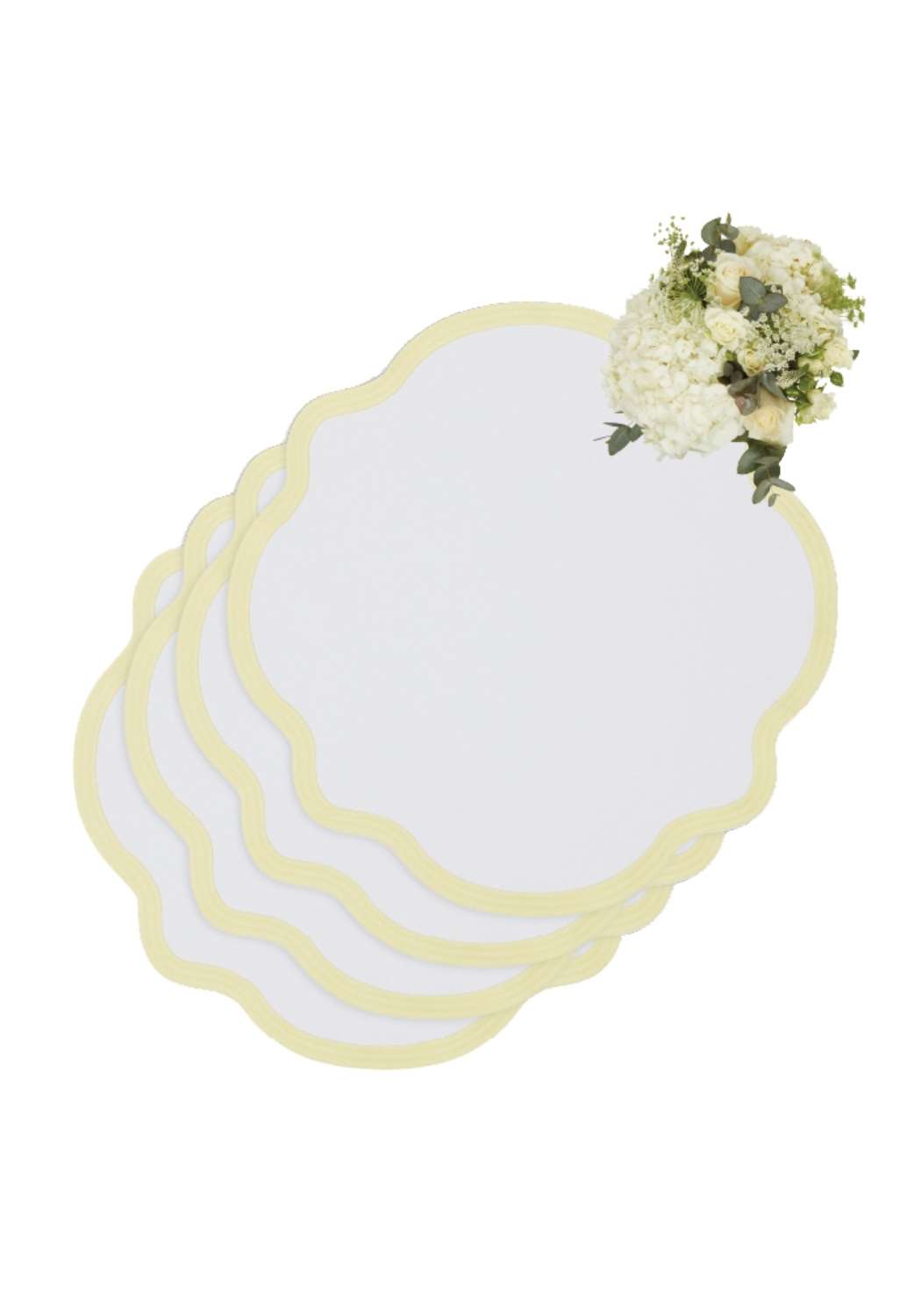 Yellow Trim Placemats - Set of 4