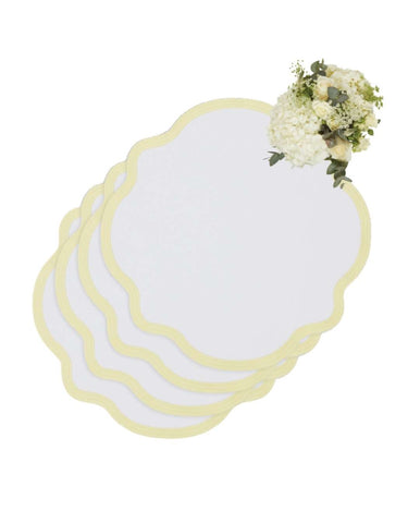 Yellow Trim Placemats - Set of 4