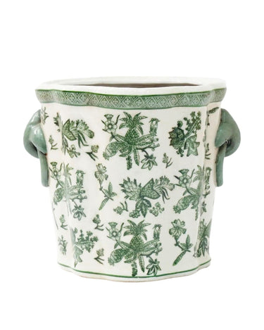 Ceramic Green Tropical Botanical Planter