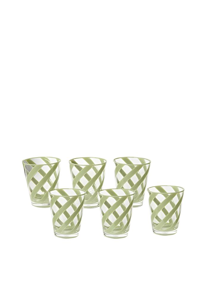 Poolside Gossip Sage Green Tumbler - Set of 6 - Casa by Josephine Jenno