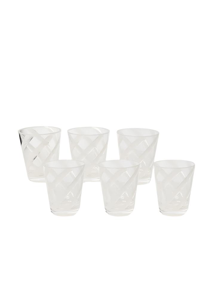 Poolside Gossip - Translucent White Palm Springs Tumbler x 6 - Casa by Josephine Jenno