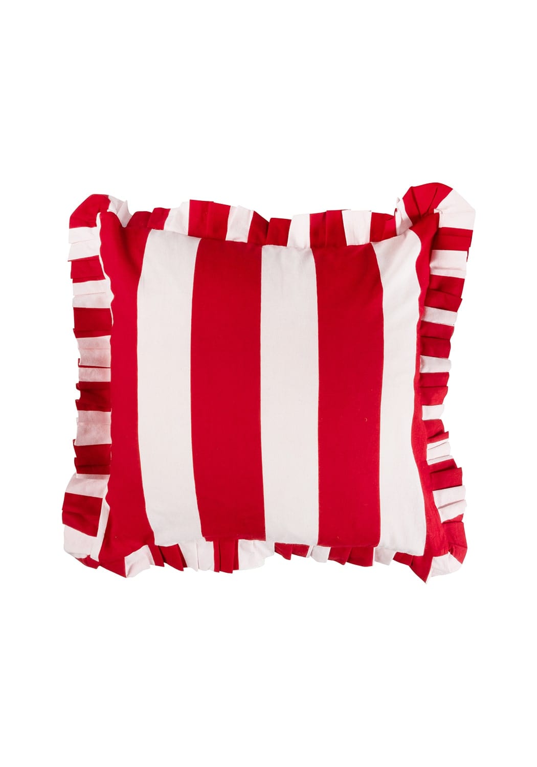 Poppy Cherry Cabana Stripe Ruffled Pillow Cover - Casa by Josephine Jenno