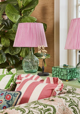 Poppy Pink Candy Cabana Stripe Ruffled Pillow Cover - Casa by Josephine Jenno