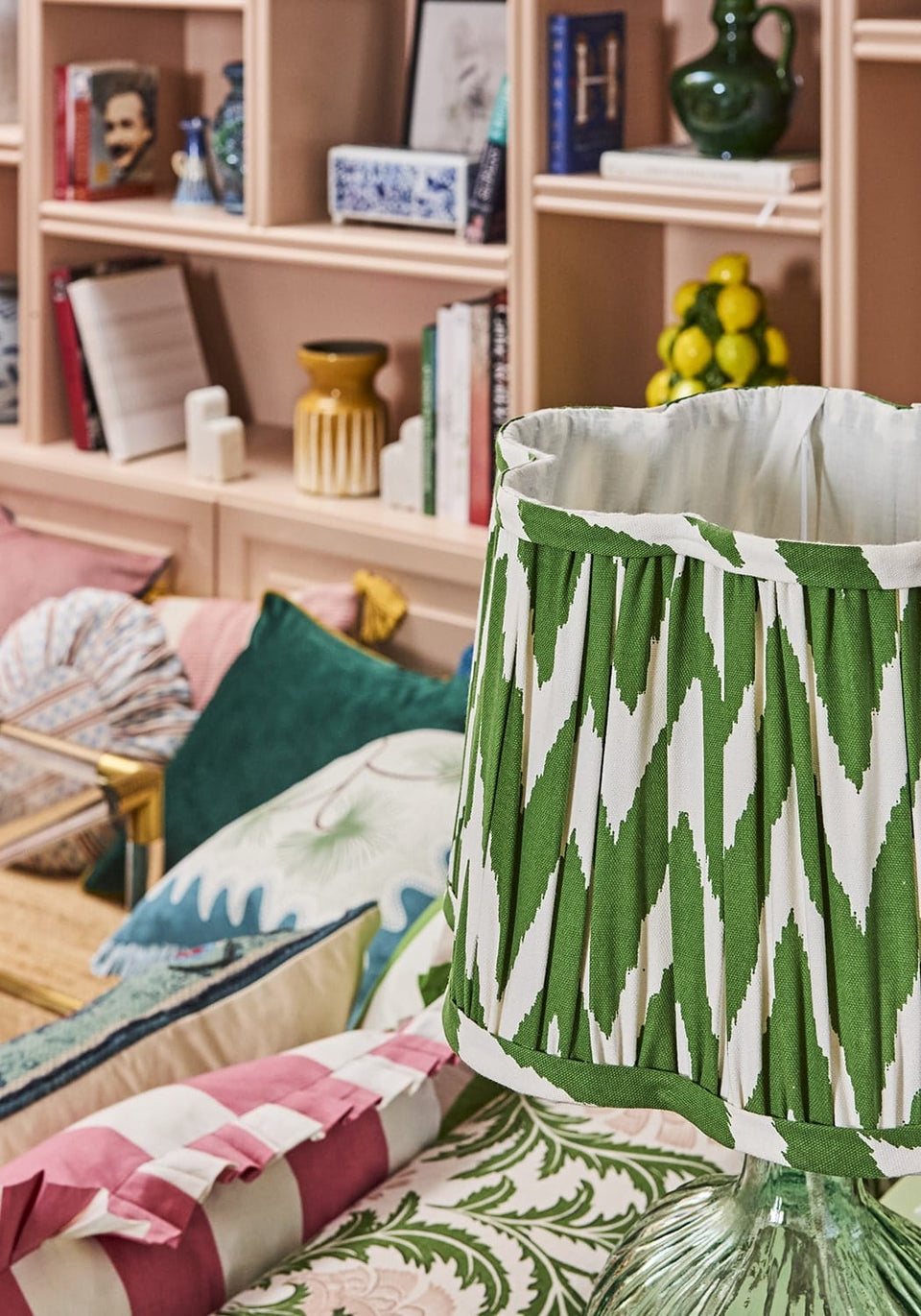 Poppy Pink Candy Cabana Stripe Ruffled Pillow Cover - Casa by Josephine Jenno