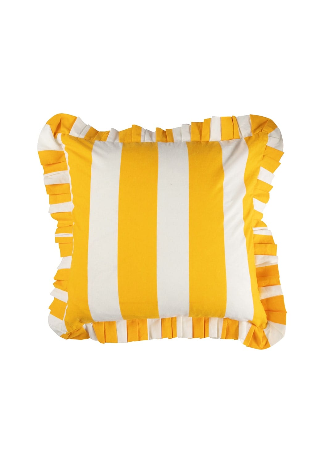 Poppy Sunshine Cabana Stripe Ruffled Pillow Cover - Casa by Josephine Jenno