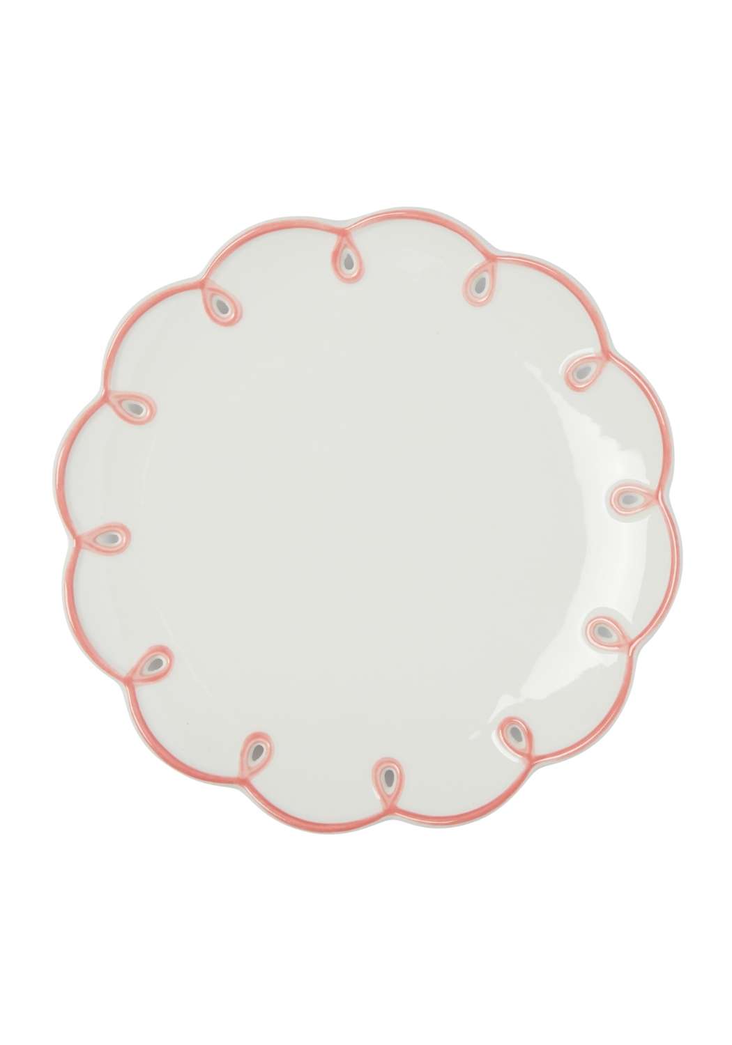 Pretty In Pink Scalloped Lunch Plate - Set of 4 - Casa by Josephine Jenno