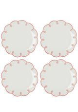 Pretty In Pink Scalloped Lunch Plate - Set of 4 - Casa by Josephine Jenno