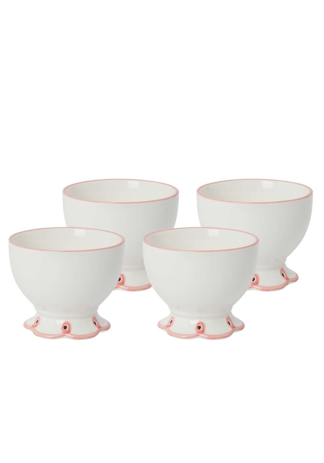 Pretty In Pink Scalloped Nibbles Bowl - Set of 4 - Casa by Josephine Jenno