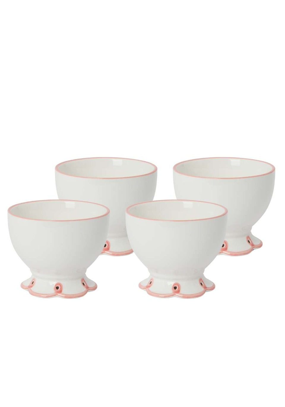 Pretty In Pink Scalloped Nibbles Bowl - Set of 4 - Casa by Josephine Jenno