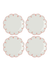 Pretty in Pink Scalloped Plates - Set of 4 Side Plates - Casa by Josephine Jenno