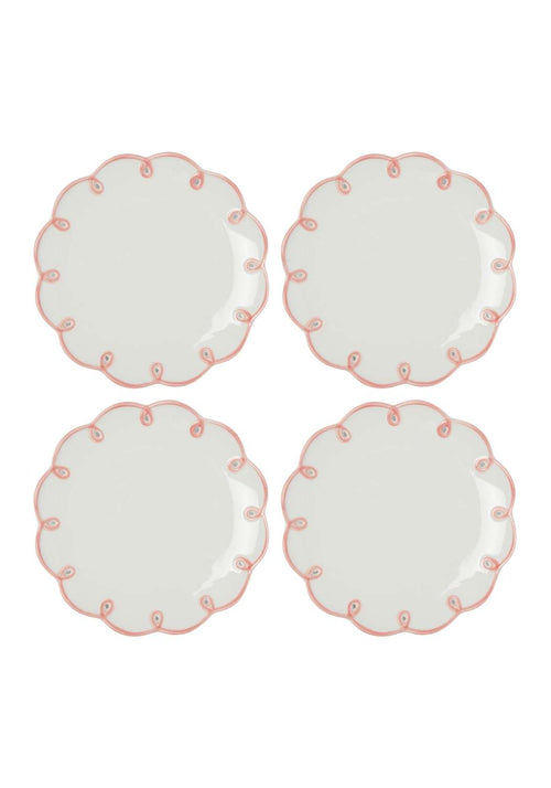 Pretty in Pink Scalloped Plates - Set of 4 Side Plates