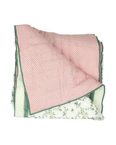 Soft Cotton Green Cherry Blossom Quilt