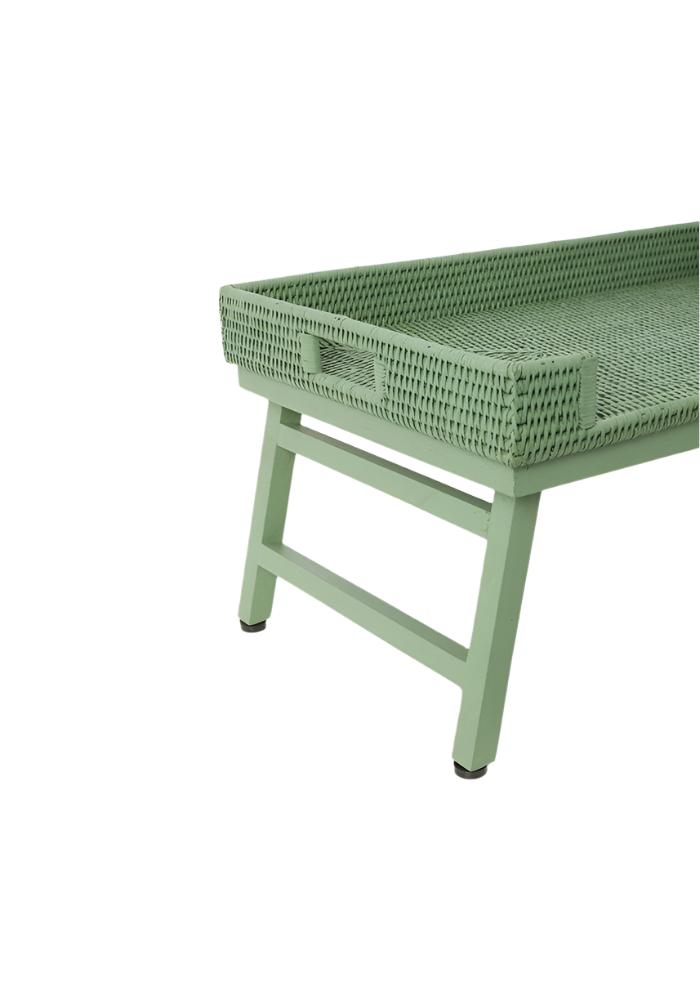 Rattan Breakfast Tray - Green - Casa by Josephine Jenno