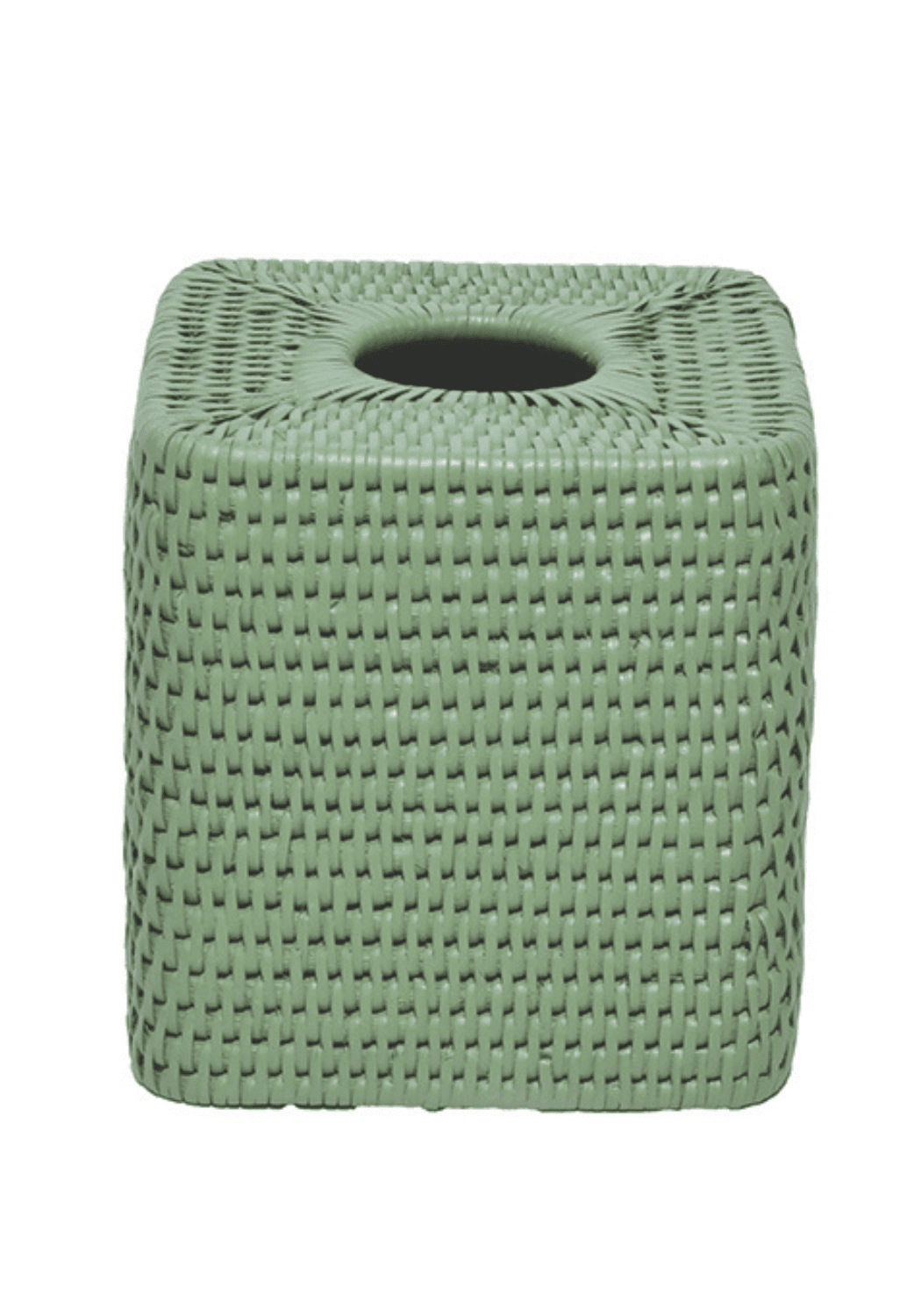 Rattan Tissue Box Cover - Green - Casa by Josephine Jenno