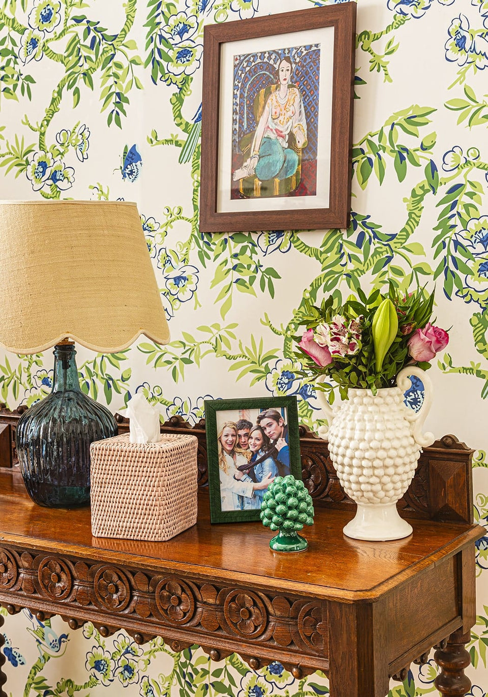 Rattan Tissue Box Cover - Pink - Casa by Josephine Jenno