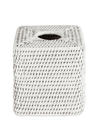 Rattan Tissue Box Cover - White