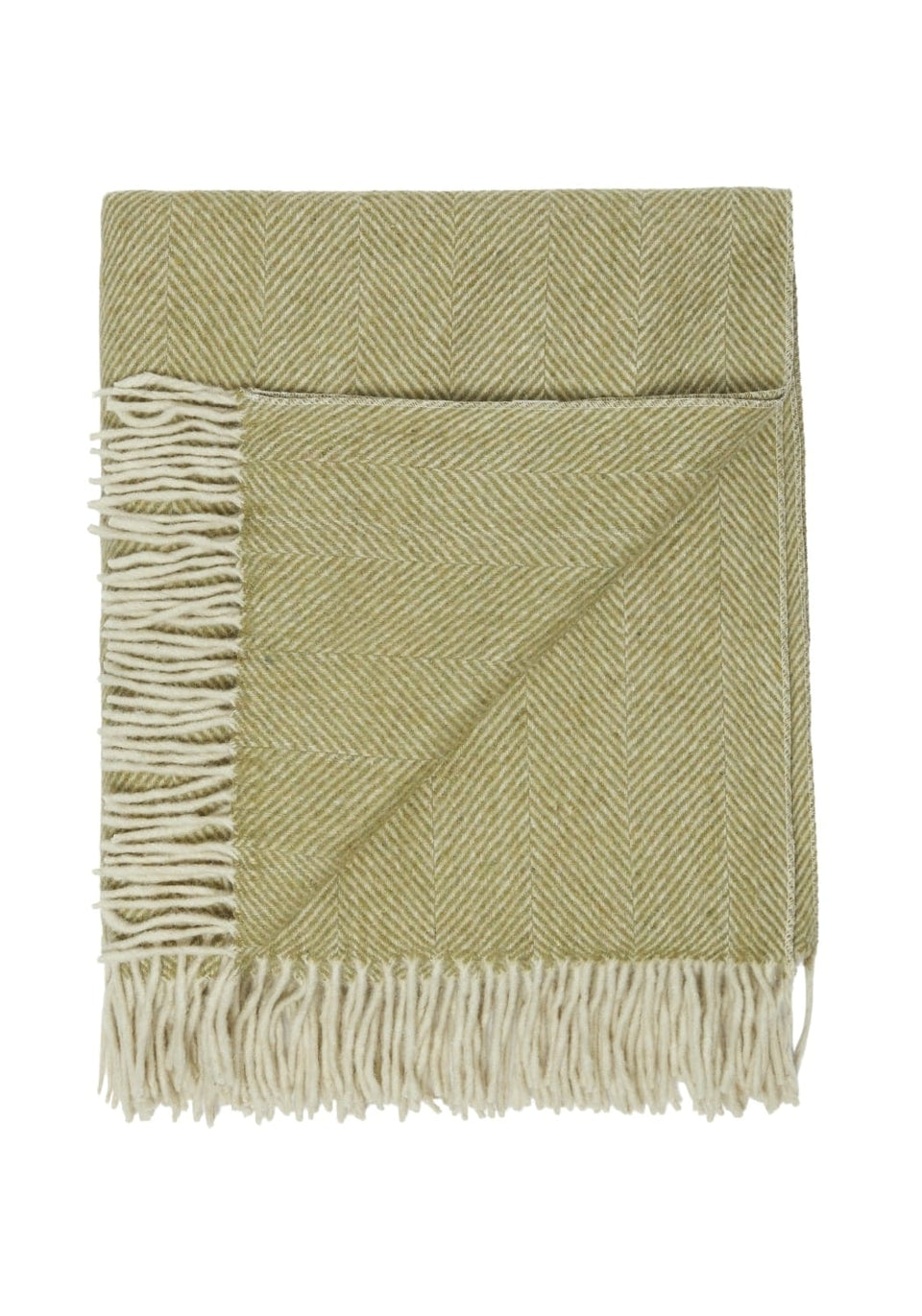 Recycled Wool Blanket in Olive Herringbone - Casa by Josephine Jenno