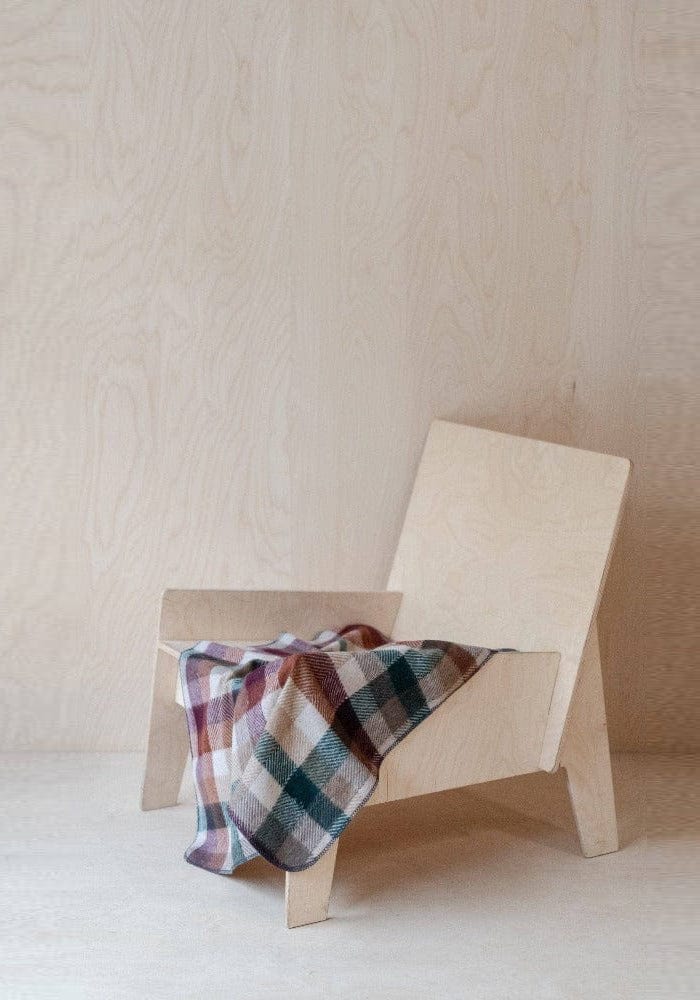 Recycled Wool Small Pet Blanket in Forest Herringbone Check - Casa by Josephine Jenno