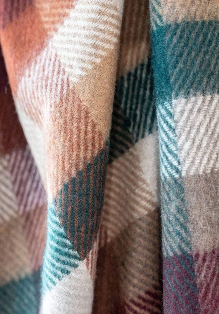 Recycled Wool Small Pet Blanket in Forest Herringbone Check - Casa by Josephine Jenno