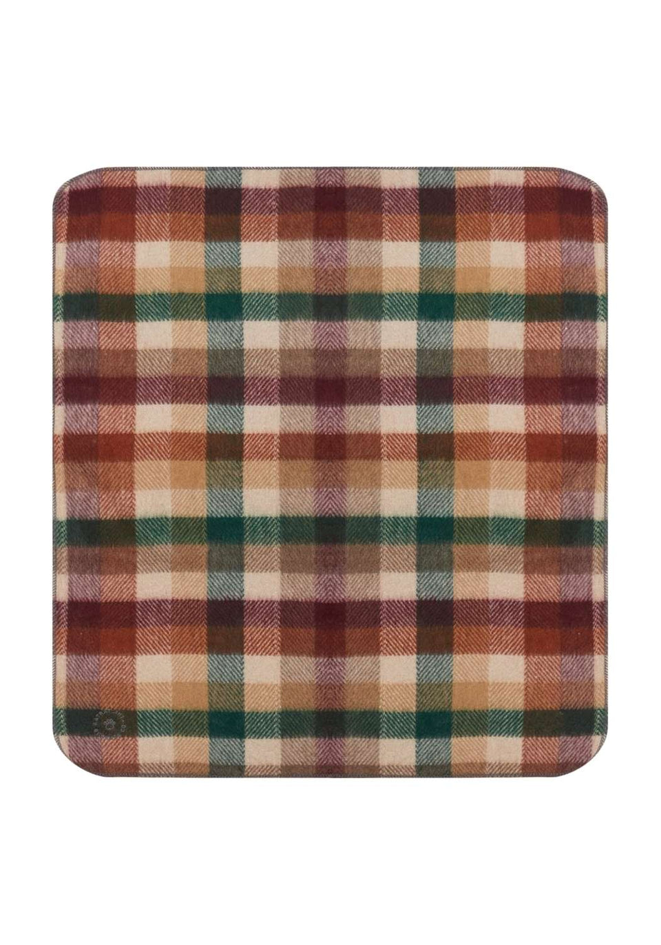 Recycled Wool Small Pet Blanket in Forest Herringbone Check - Casa by Josephine Jenno
