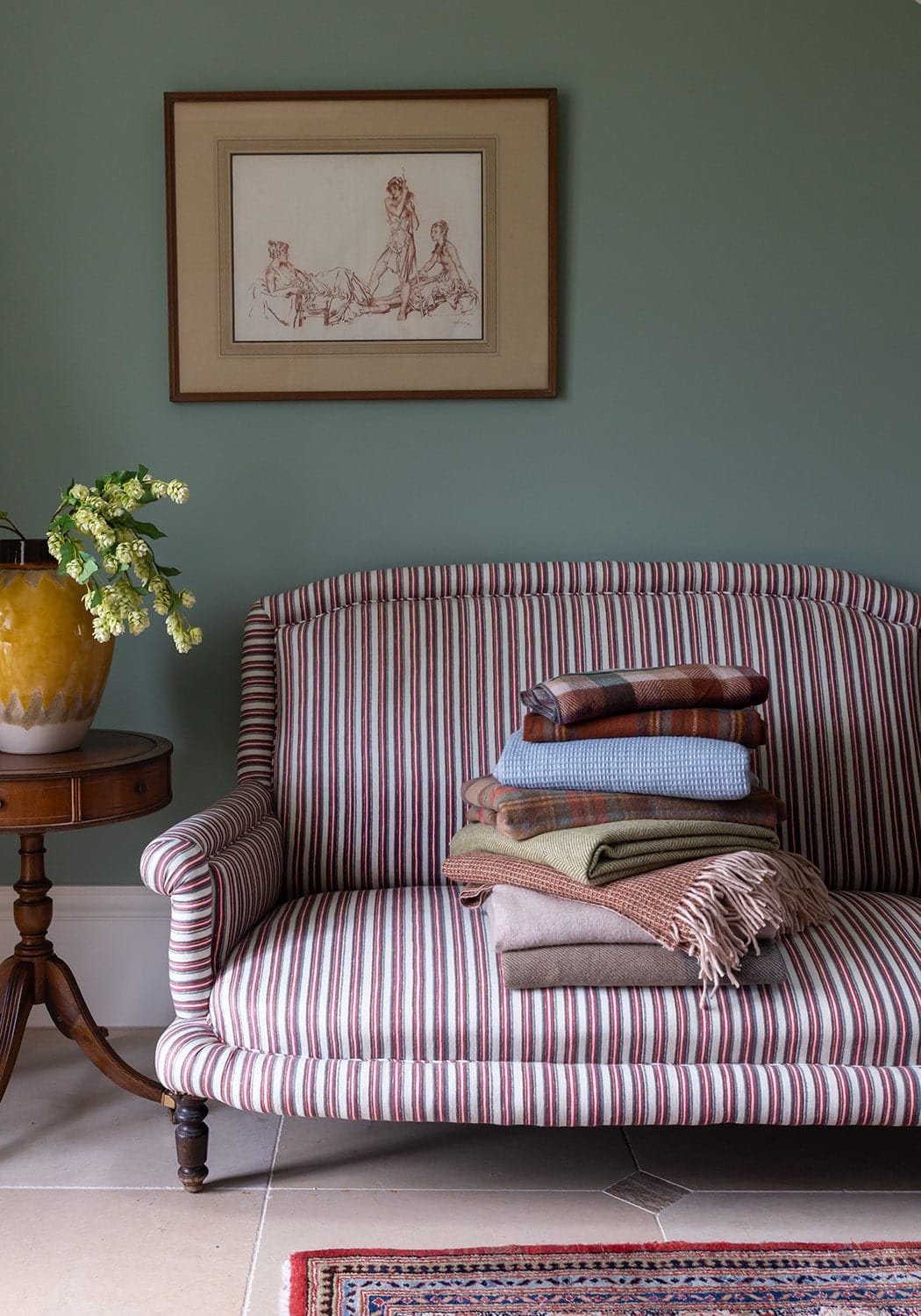 Recycled Wool Small Pet Blanket in Forest Herringbone Check - Casa by Josephine Jenno