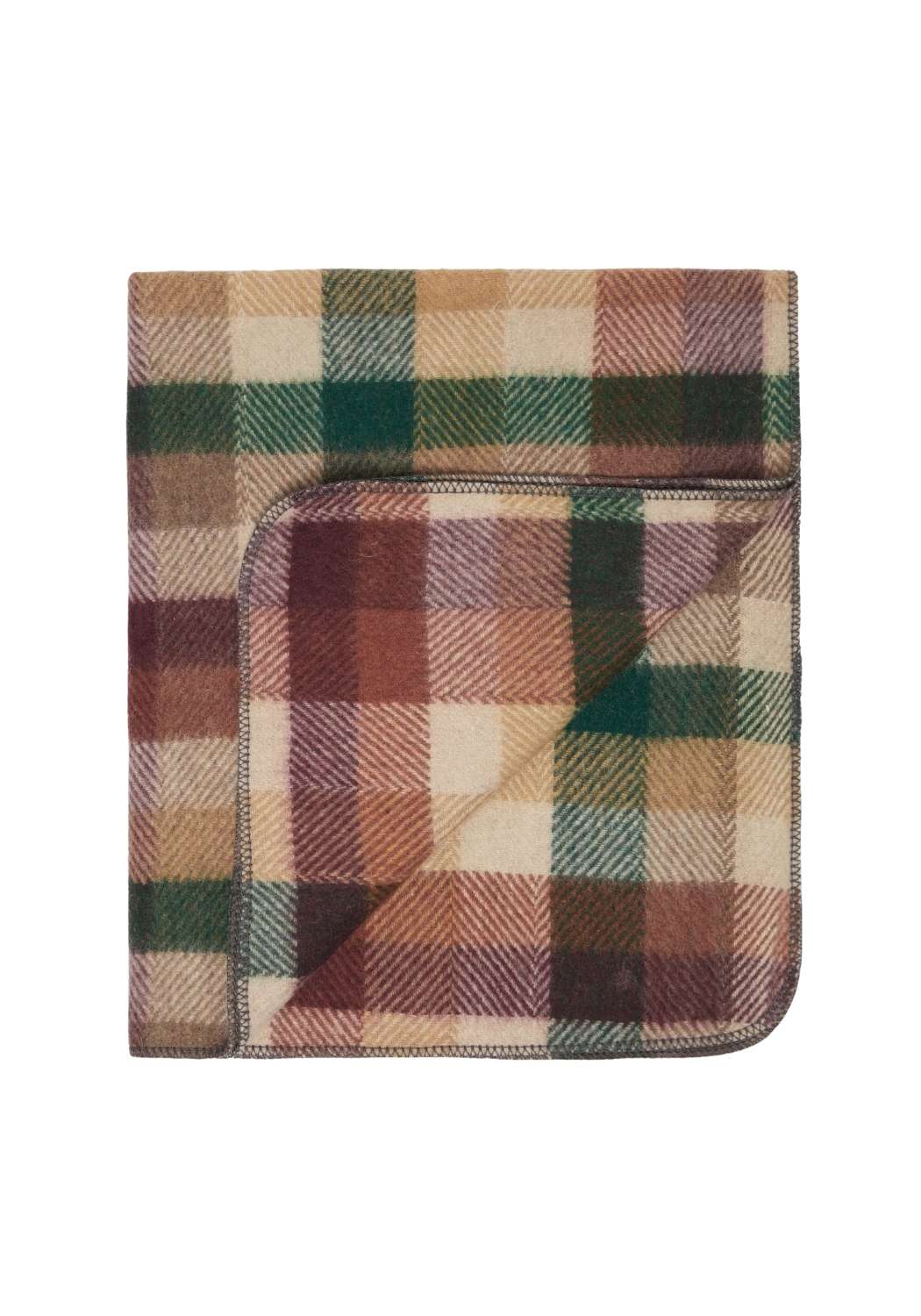 Recycled Wool Small Pet Blanket in Forest Herringbone Check - Casa by Josephine Jenno