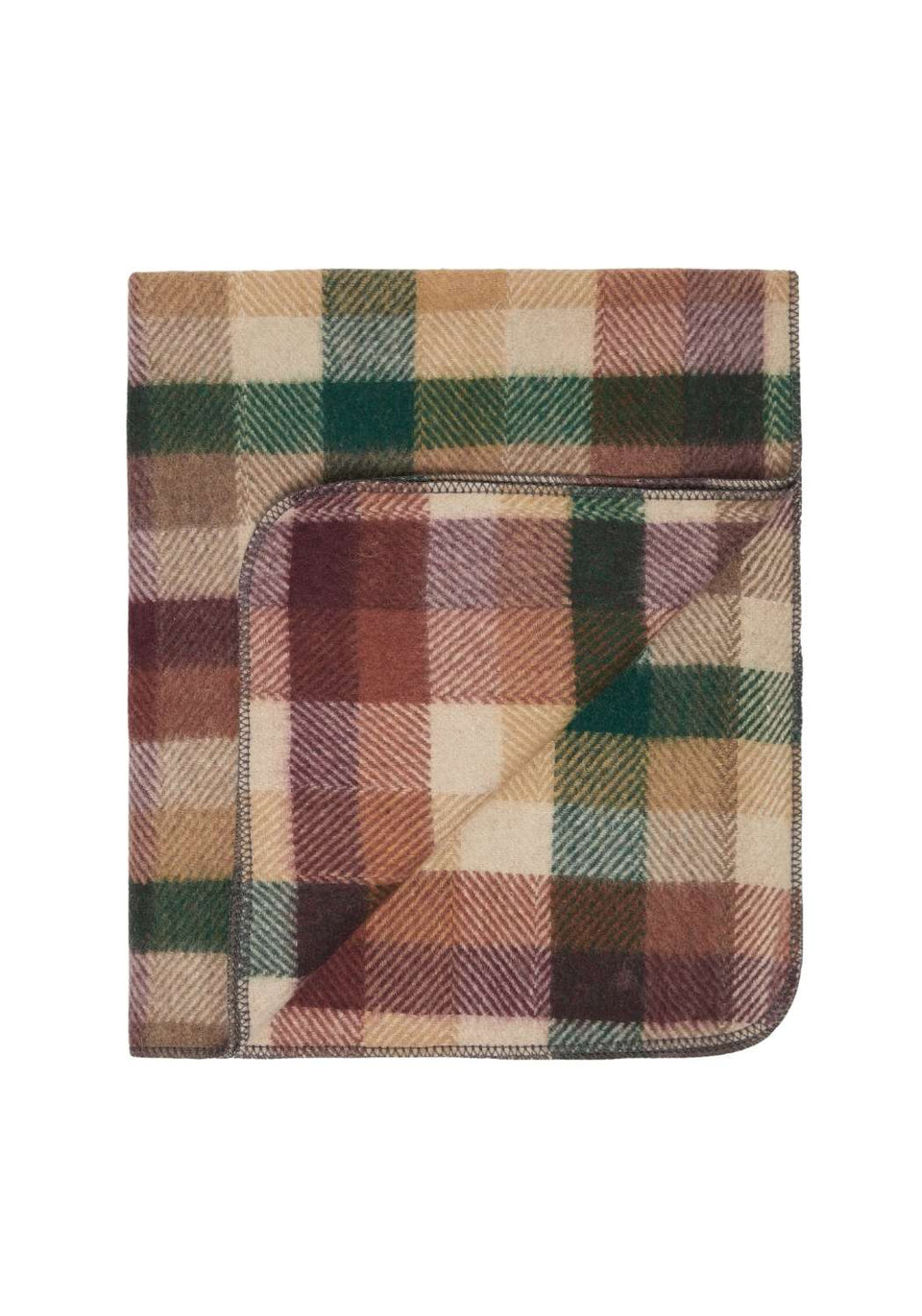 Recycled Wool Small Pet Blanket in Forest Herringbone Check - Casa by Josephine Jenno