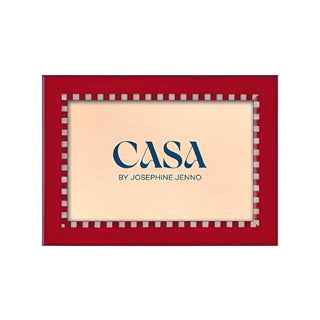 Red and White Striped Marquetry Photo Frame 6x4" - Casa by Josephine Jenno