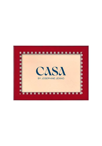 Red and White Striped Marquetry Photo Frame 7x5"