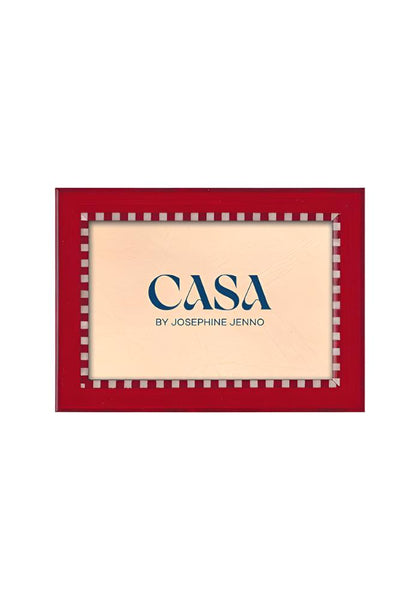 Red and White Striped Marquetry Photo Frame 7x5