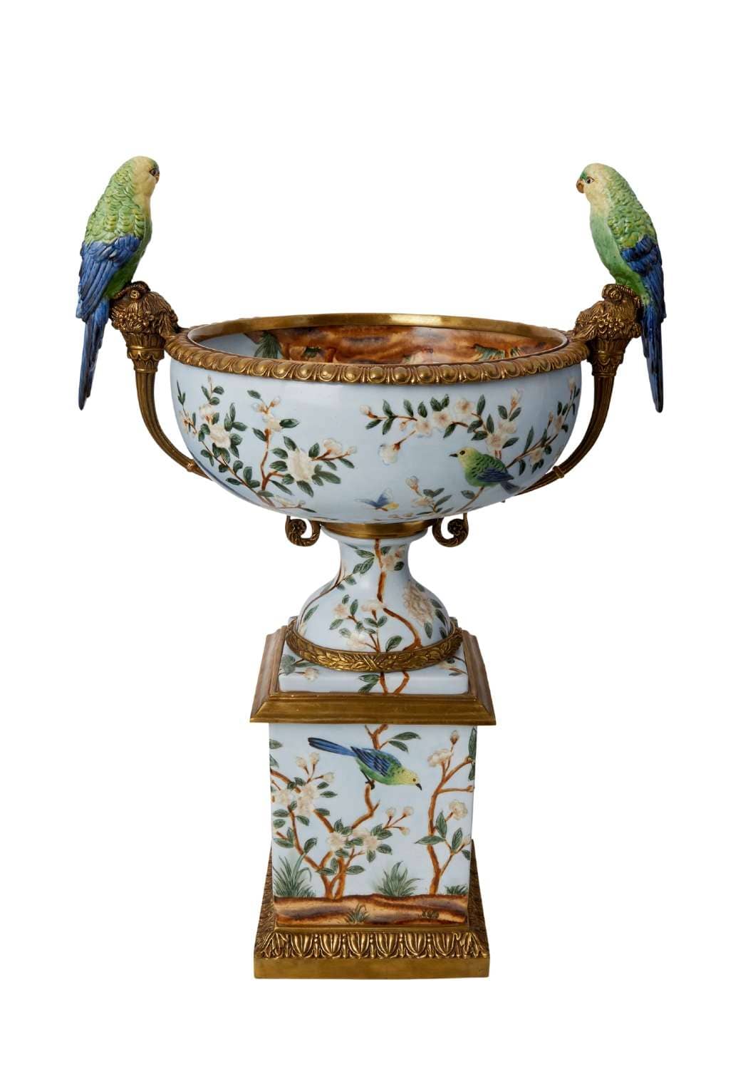 Regency Style Pillar Urn with Bowl and Birds - Casa by Josephine Jenno