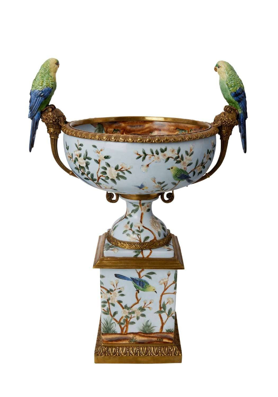 Regency Style Pillar Urn with Bowl and Birds - Casa by Josephine Jenno