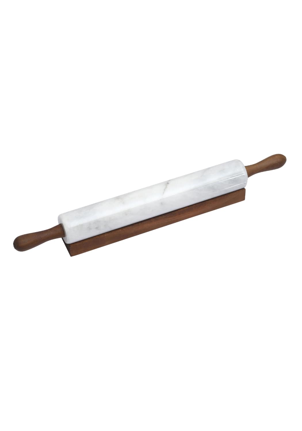 Artisan White Marble Rolling Pin with Stand White