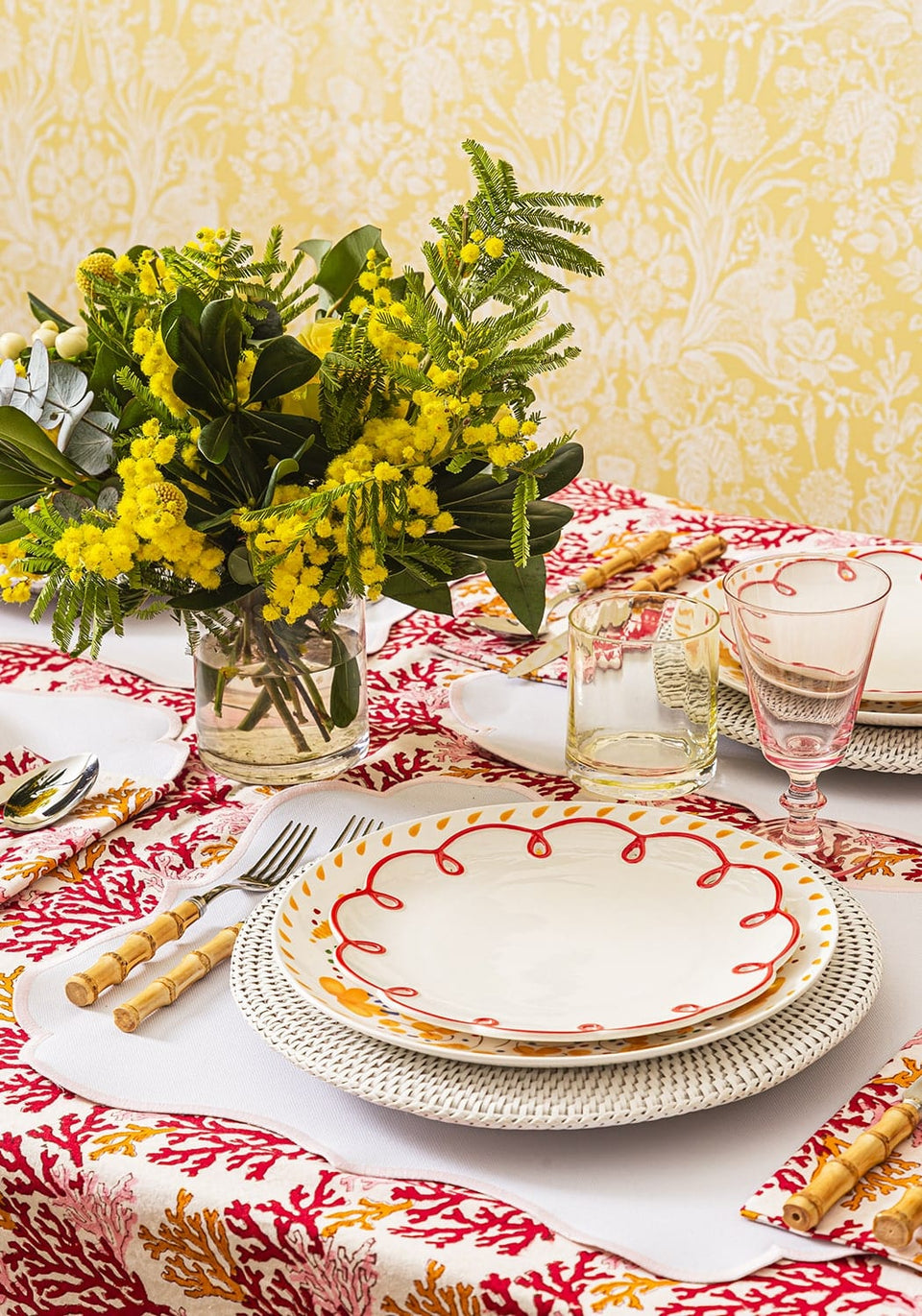 Rosy Red Scalloped Set