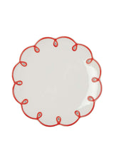 Rosy Red Scalloped Lunch Plate - Set of 4 - Casa by Josephine Jenno